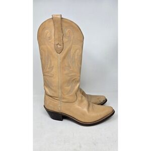 Durango RD4161 Tan Leather Western Cowboy Boots Womens 6.5 M Pointed Toe Star